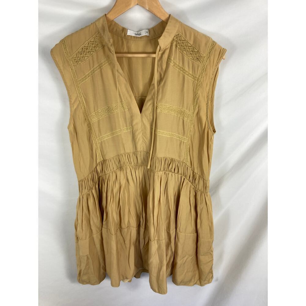 Talulah Yellow V Neck Flowy Summer Dress size small